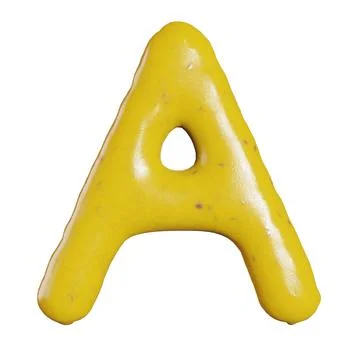 3d render of mustard sauce alphabets or letters for food or restaurant kitc.. Stock Photos