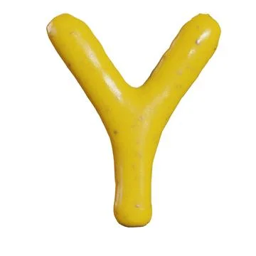 3d render of mustard sauce alphabets or letters for food or restaurant kitc.. Stock Photos