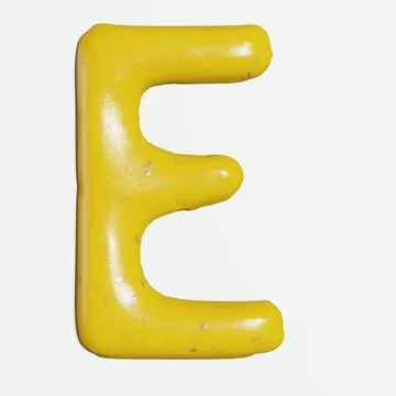 3d render of mustard sauce alphabets or letters for food or restaurant kitc.. Stock Photos