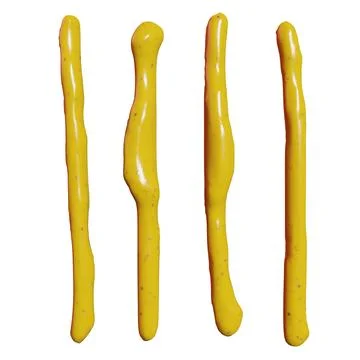3d render of mustard sauce lines and swirls for food or restaurant kitchen .. Stock Illustration