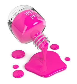 3d render of nail polish in motion over white Stock Illustration