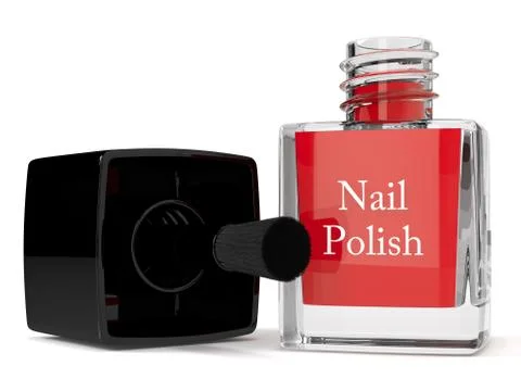 3d render of nail polish over white Stock Illustration