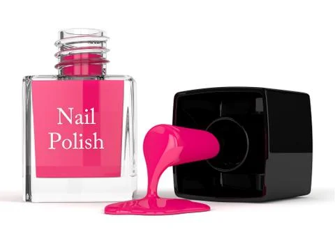 3d render of nail polish over white Stock Illustration