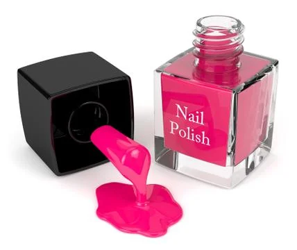 3d render of nail polish over white Stock Illustration