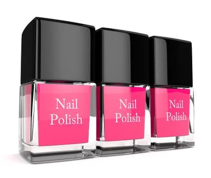3d render of nail polishes over white Stock Illustration
