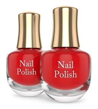 3d render of nail polishes over white Stock Illustration