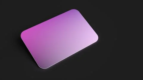 3D render name card purple pink glow on black background Illustration