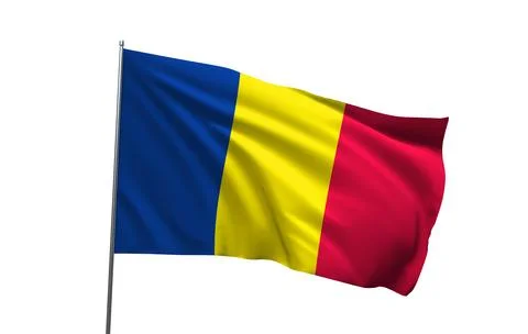 A 3D render of the national flag of Chad Stock Photos