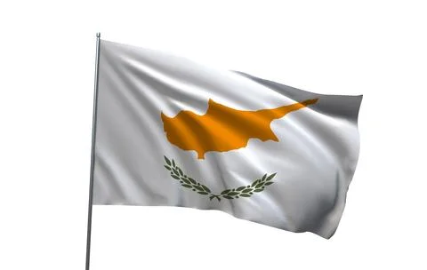 A 3D render of the national flag of Cyprus Stock Photos