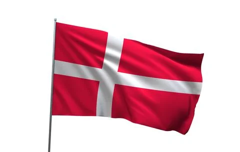 A 3D render of the national flag of Denmark Stock Photos