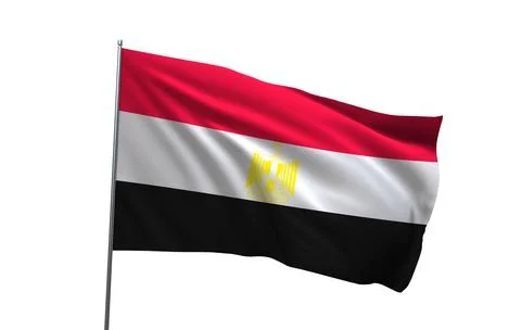A 3D render of the national flag of Egypt Stock Photos