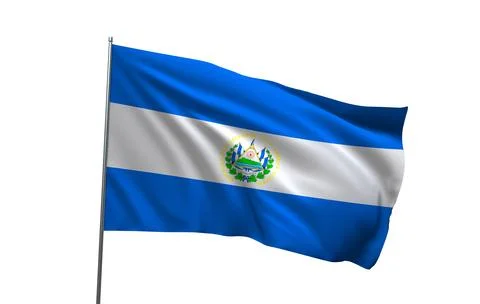 A 3D render of the national flag of El Salvador Stock Photos