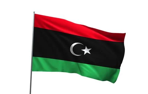 A 3D render of the national flag of Libya Stock-Fotos