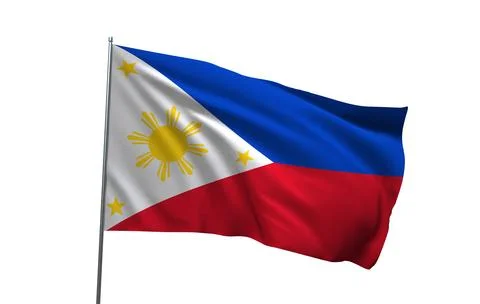 A 3D render of the national flag of the Philippines Stock Photos