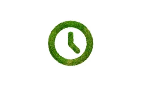 3d render natural leaf clock symbol with white background Stock Photos