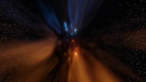 3d render Nebula Loop background with glowing star and blue orange stars Stock Footage 211867829