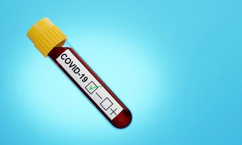 3D render of negative covid-19 test. 스톡 일러스트