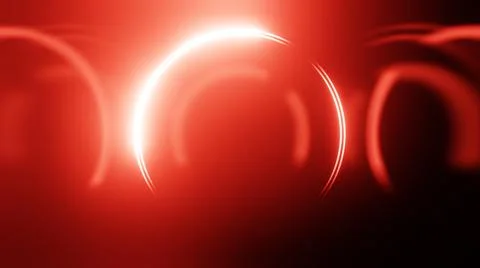 3D render neon circle. Red neon circles abstract futuristic hi-tech backgroun イラスト素材