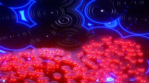 3D Render. Neon object abstract futuristic hi-tech motion background Stock Illustration