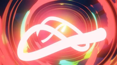 3d render. Neon ray flies in mirror room reflected in numerous mirrors. Abstract Stock Illustration