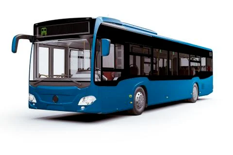 3d render of new city bus, on white background Stock Illustration