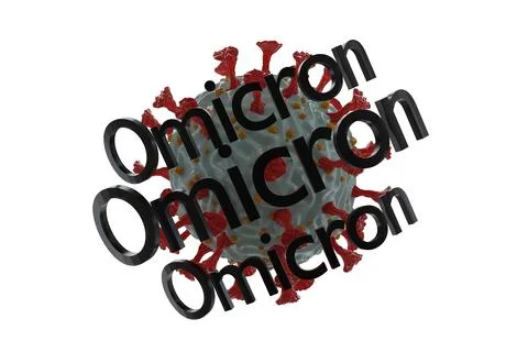 3D render of a new strain of coronavirus. Omicron variant of COVID. New strain Illustrazione stock