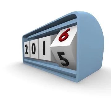 3d render of New Year clock 2016 on a white background Stock Illustration