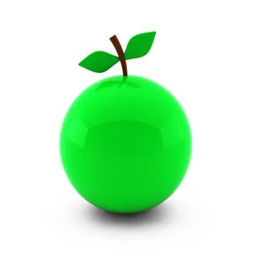 3d render of nice apple isolated on white Stock Illustration