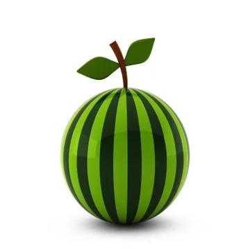 3d render of nice watermelon isolated on white Stock Illustration