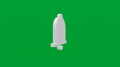 3D render of notification bell icon on chroma key green screen background Stock Footage 335459328