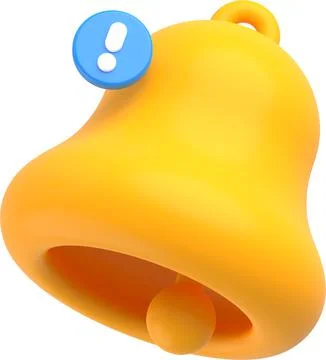 3d render notification bell icon new email message Stock Illustration