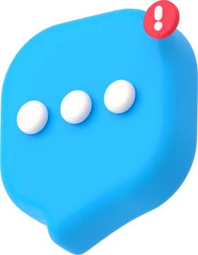 3d render notification speech bubble, balloon Stock Illustration