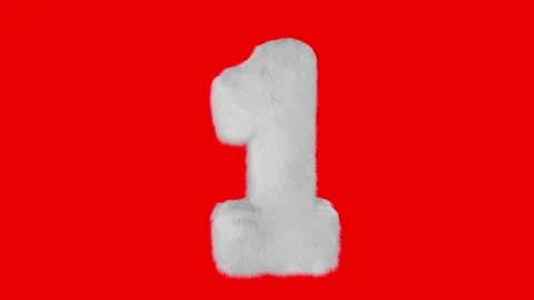 3d render of the number 1 from white fur. Stock Footage 151108001