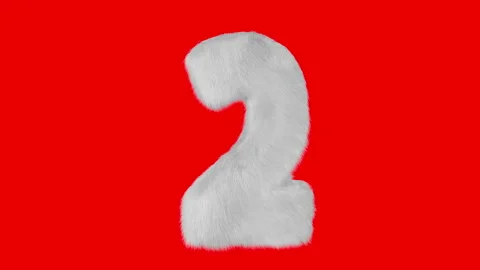 3d render of the number 2 from white fur. Stock Footage 151108110