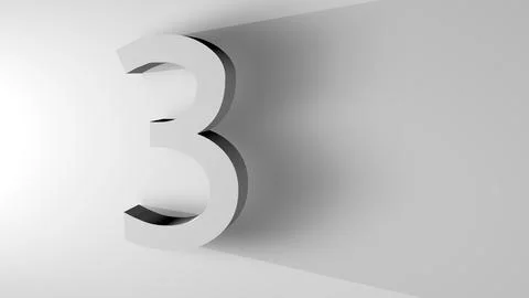 3d render of number 3 Stock Illustration