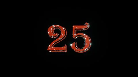 3D render numbers 25 having beautiful texture on it. Best digital symbol. Stock Illustration