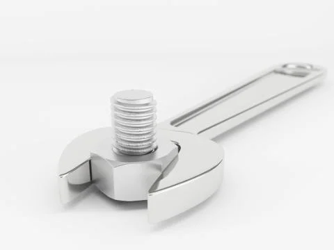 3d render of nut and bolt Stock Illustration