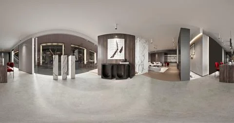 3D Render of Office, 360 degrees view of Working Space Foto stock