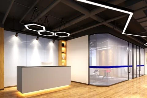 3D Render of Office, Working Space Illustrazione stock