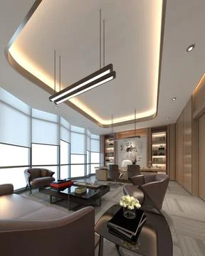 3D Render of Office, Working Space Illustrazione stock