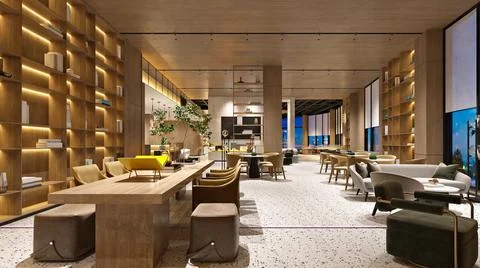 3D Render of Office, Working Space Illustrazione stock