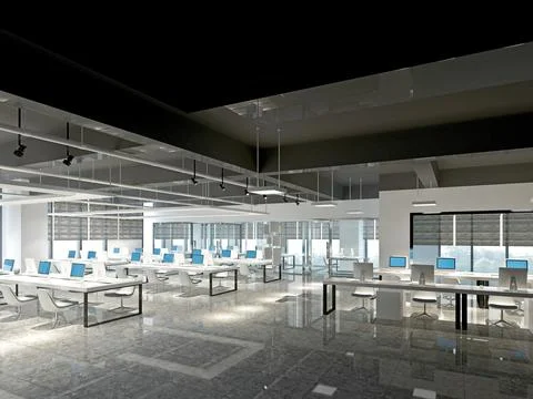 3D Render of Office, Working Space Illustrazione stock