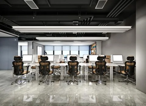3D Render of Office, Working Space Stock Illustration
