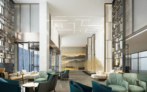 3D Render of Office, Working Space Illustrazione stock