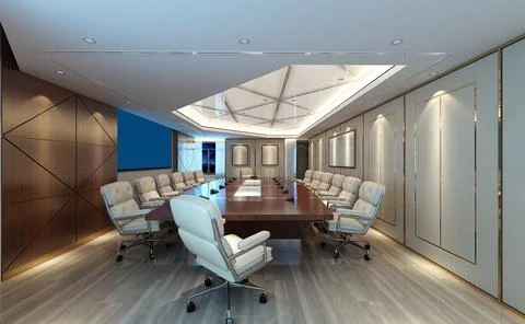 3D Render of Office, Working Space 스톡 일러스트