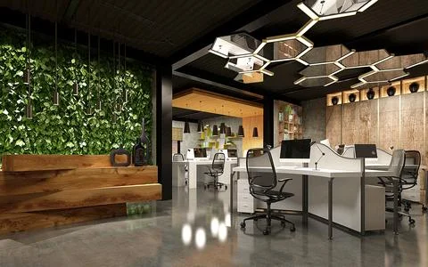 3D Render of Office, Working Space Illustrazione stock