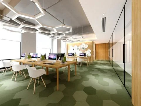 3D Render of Office, Working Space イラスト素材
