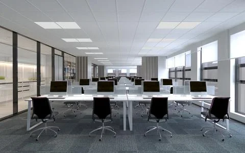 3D Render of Office, Working Space イラスト素材