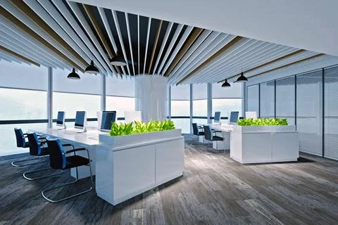 3D Render of Office, Working Space イラスト素材