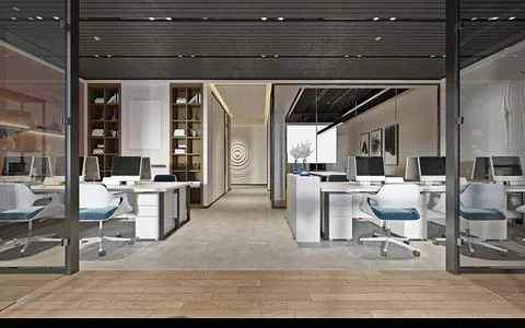 3D Render of Office, Working Space イラスト素材